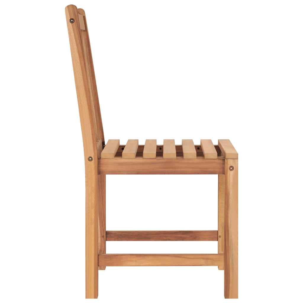 vidaXL Conjunto de jantar de jardim de 3 peças 80x80 cm madeira de teca maciça