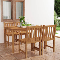 vidaXL Conjunto de jantar de jardim de 5 peças, 140x80 cm, madeira de teca maciça