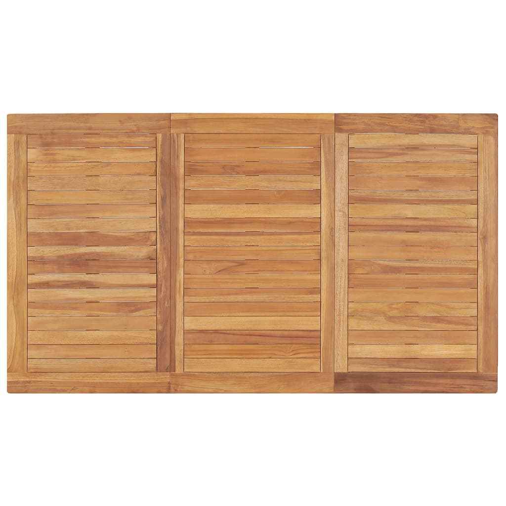 vidaXL Conjunto de jantar de jardim de 5 peças, 140x80 cm, madeira de teca maciça
