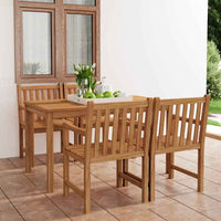 vidaXL Conjunto de jantar de jardim de 5 peças, 140x80 cm, madeira de teca maciça