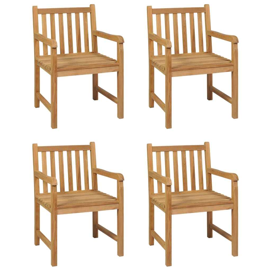 vidaXL Conjunto de jantar de jardim de 5 peças, 140x80 cm, madeira de teca maciça
