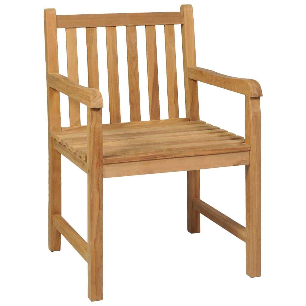 vidaXL Conjunto de jantar de jardim de 5 peças, 140x80 cm, madeira de teca maciça