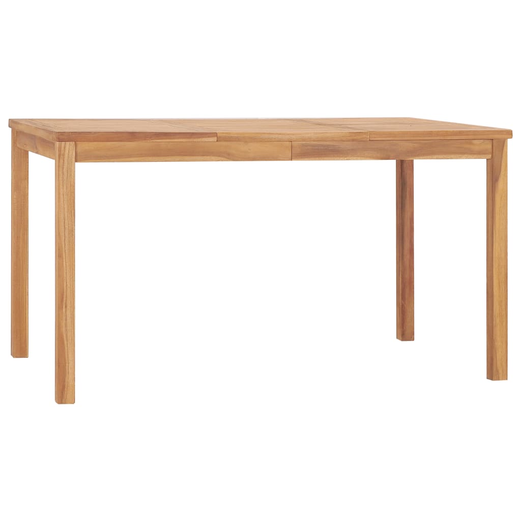 vidaXL Conjunto de jantar de jardim de 5 peças, 140x80 cm, madeira de teca maciça