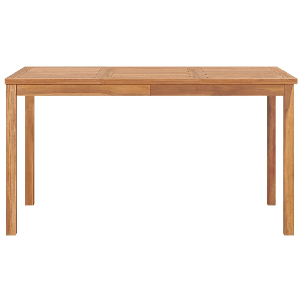 vidaXL Conjunto de jantar de jardim de 5 peças, 140x80 cm, madeira de teca maciça