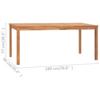 vidaXL Conjunto de jantar de jardim de 7 peças 180x90 cm madeira de teca maciça