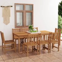 vidaXL Conjunto de jantar de jardim de 7 peças 180x90 cm madeira de teca maciça