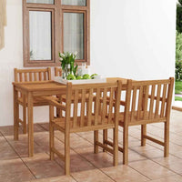 vidaXL Conjunto de jantar de jardim de 5 peças, 180x90 cm, madeira de teca maciça