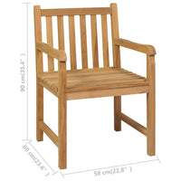 vidaXL Conjunto de jantar de jardim de 5 peças, 180x90 cm, madeira de teca maciça