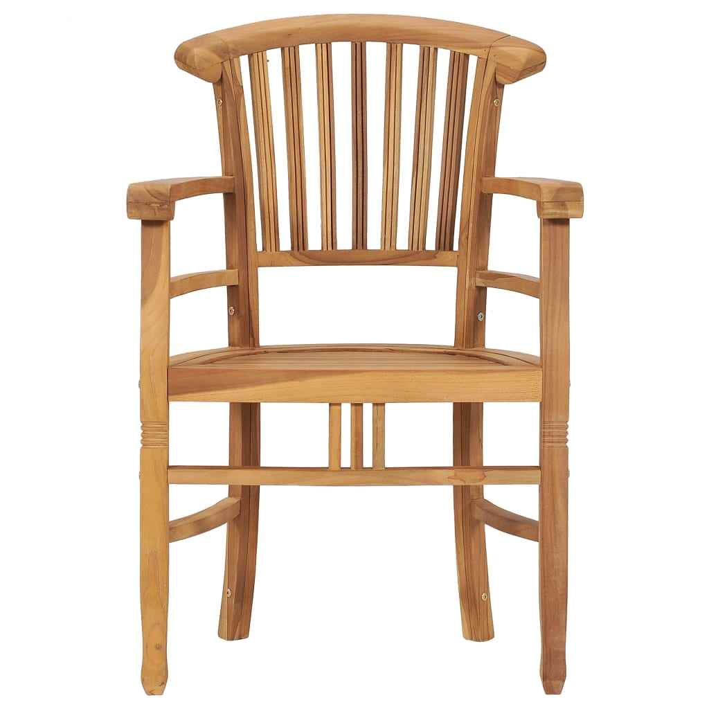 vidaXL 3 pcs conjunto de jantar p/ jardim madeira de teca maciça