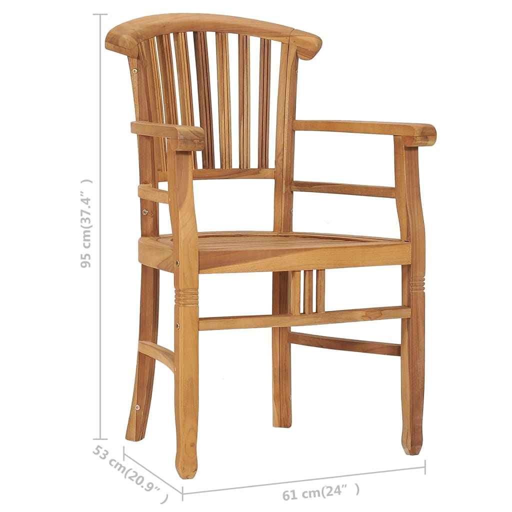 vidaXL 3 pcs conjunto de jantar p/ jardim madeira de teca maciça