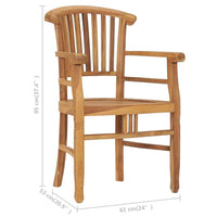 vidaXL 3 pcs conjunto de jantar p/ jardim madeira de teca maciça