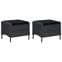 vidaXL 3 pcs conj. lounge jardim c/ almofadões vime PE cinzento-escuro