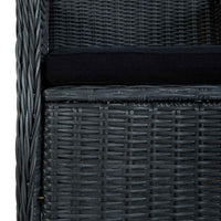 vidaXL 3 pcs conj. lounge jardim c/ almofadões vime PE cinzento-escuro