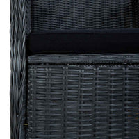 vidaXL 9 pcs conj. jantar exterior c/ almofadões vime PE cinza-escuro