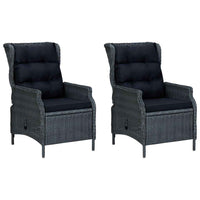 vidaXL 9 pcs conj. jantar exterior c/ almofadões vime PE cinza-escuro