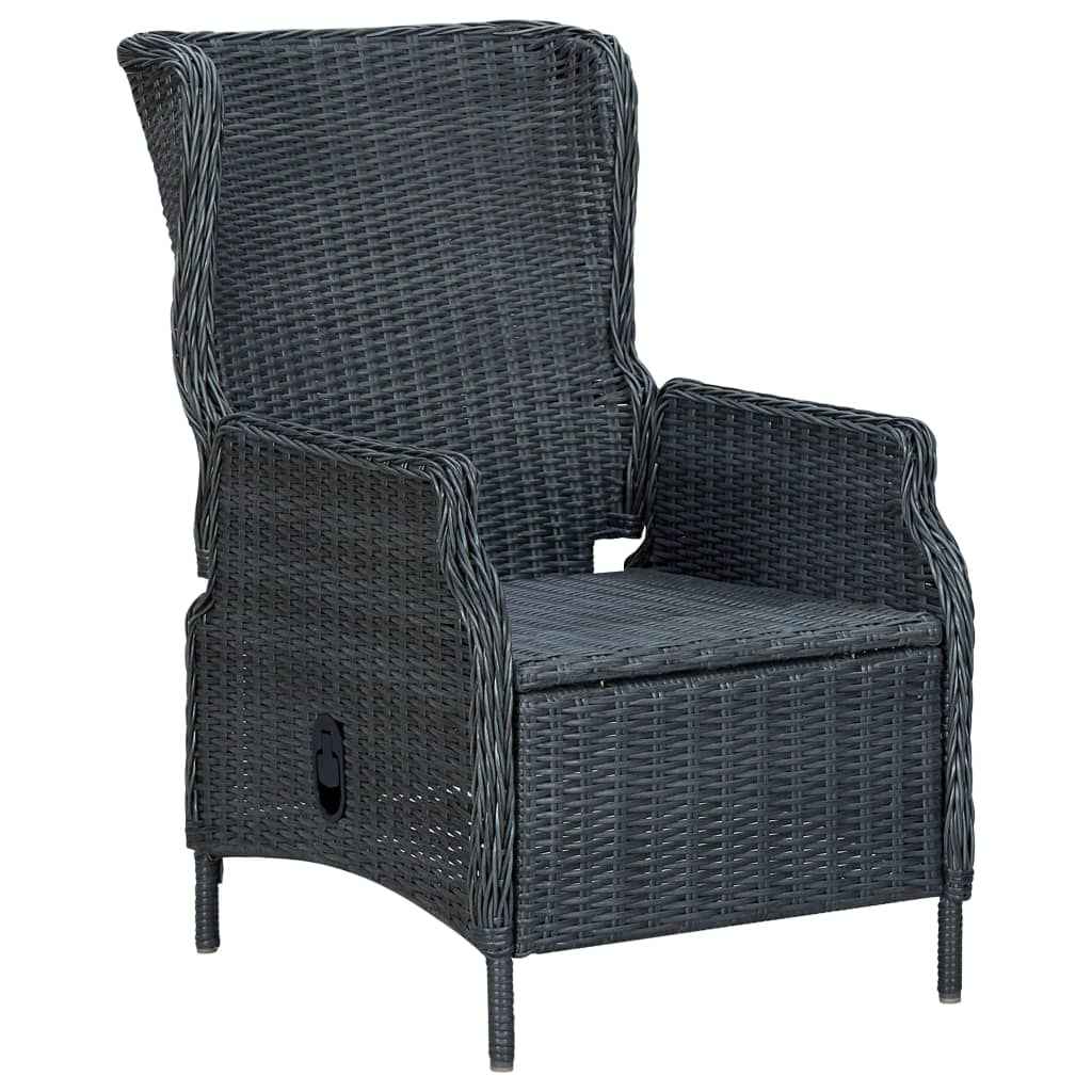 vidaXL 9 pcs conj. jantar exterior c/ almofadões vime PE cinza-escuro