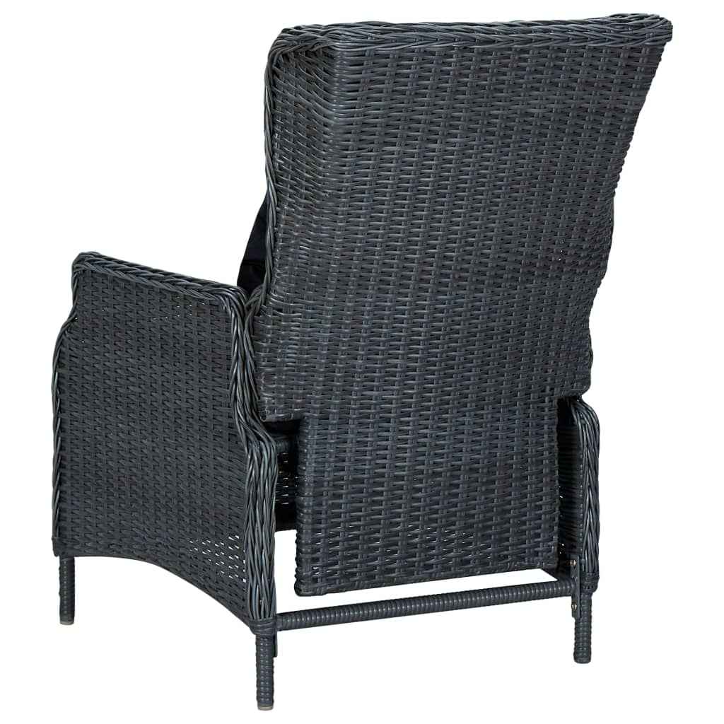 vidaXL 9 pcs conj. jantar exterior c/ almofadões vime PE cinza-escuro