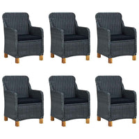 vidaXL 9 pcs conj. jantar exterior c/ almofadões vime PE cinza-escuro