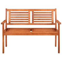 vidaXL Banco de jardim 2 lugares c/ almofadão 120 cm eucalipto maciço