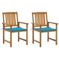 vidaXL Cadeiras de jardim com almofadões 2 pcs acácia maciça