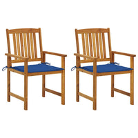 vidaXL Cadeiras de jardim com almofadões 2 pcs acácia maciça