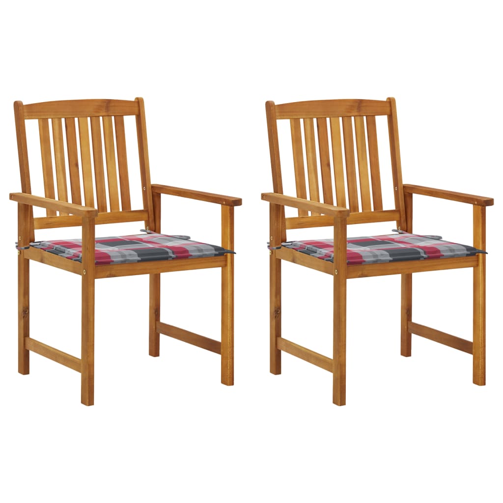 vidaXL Cadeiras de jardim com almofadões 2 pcs acácia maciça