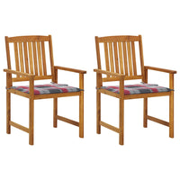 vidaXL Cadeiras de jardim com almofadões 2 pcs acácia maciça