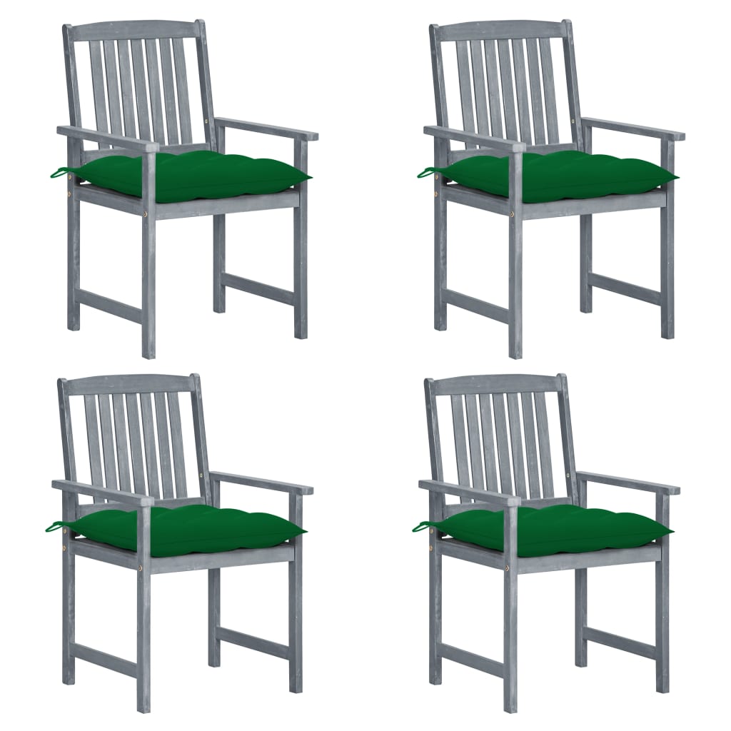 vidaXL Cadeiras de jardim com almofadões 2 pcs acácia maciça cinza