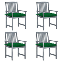 vidaXL Cadeiras de jardim com almofadões 2 pcs acácia maciça cinza