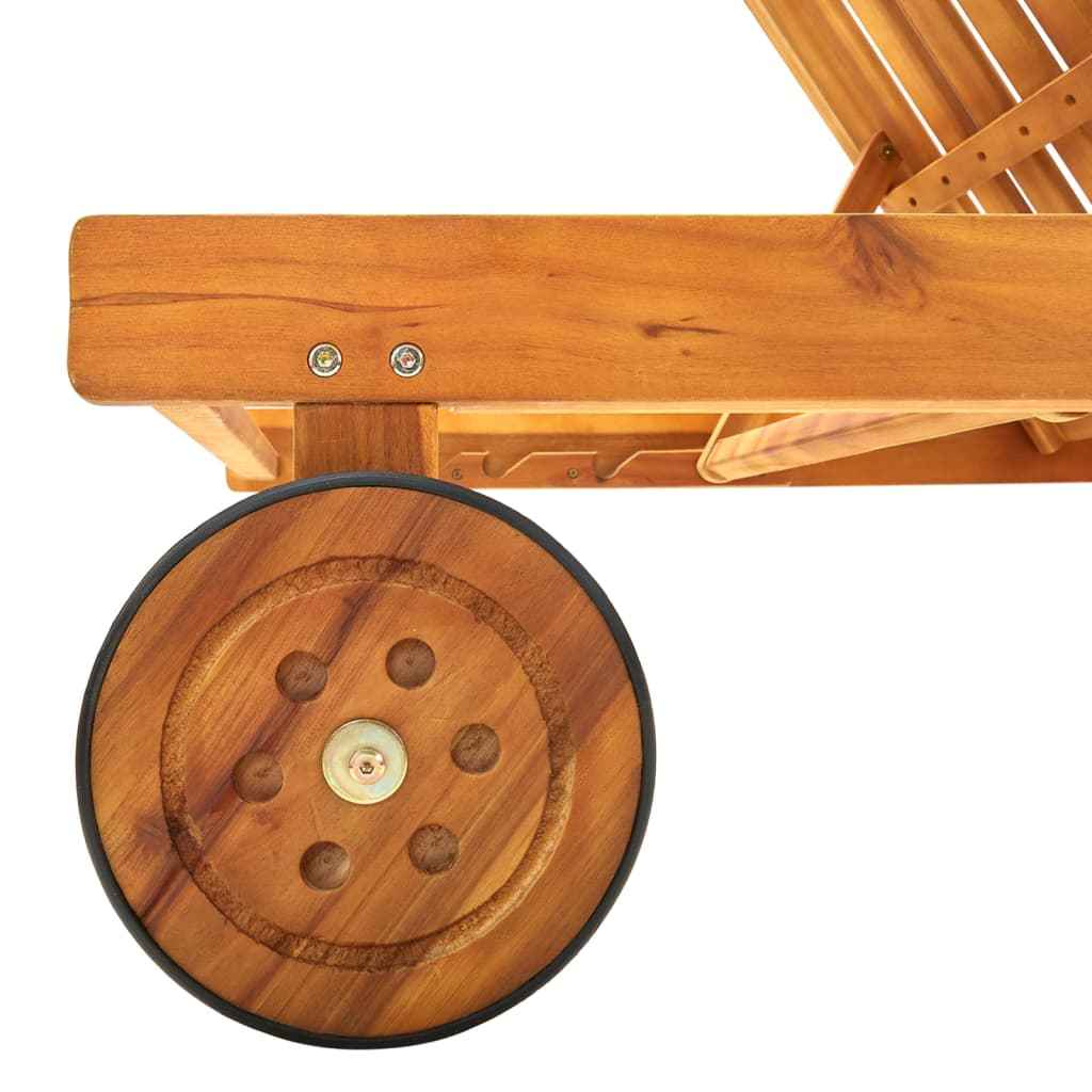 vidaXL Espreguiçadeira de jardim com almofadão madeira acácia maciça