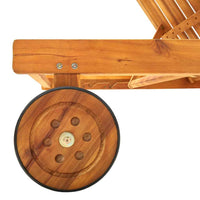 vidaXL Espreguiçadeira de jardim com almofadão madeira acácia maciça