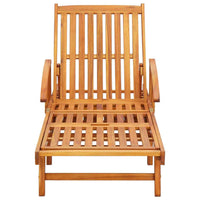 vidaXL Espreguiçadeira de jardim com almofadão madeira acácia maciça