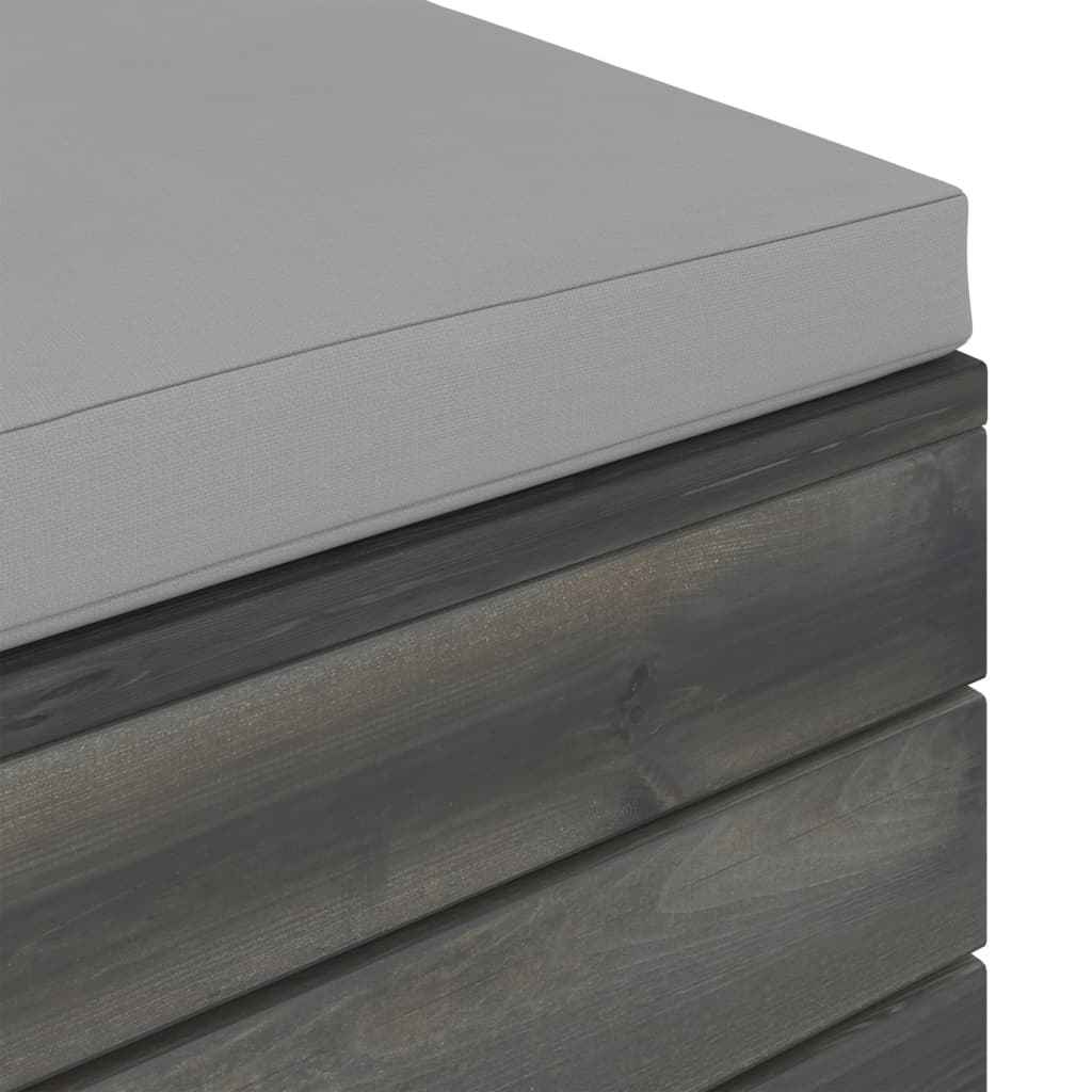 vidaXL 2 pcs conjunto lounge de paletes com almofadões pinho maciço