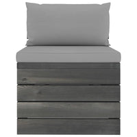 vidaXL 2 pcs conjunto lounge de paletes com almofadões pinho maciço