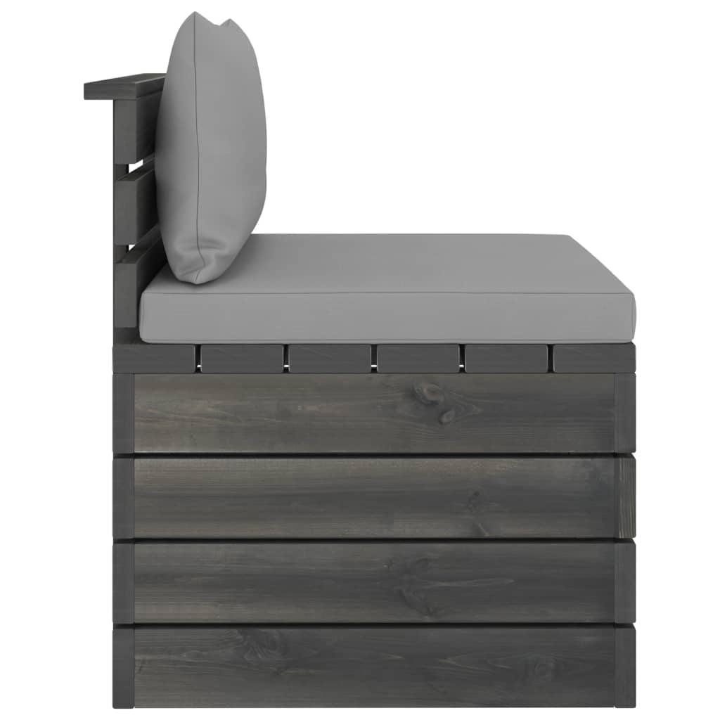 vidaXL 2 pcs conjunto lounge de paletes com almofadões pinho maciço