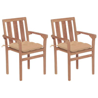 vidaXL Cadeiras de jardim c/ almofadões antracite 2 pcs teca maciça