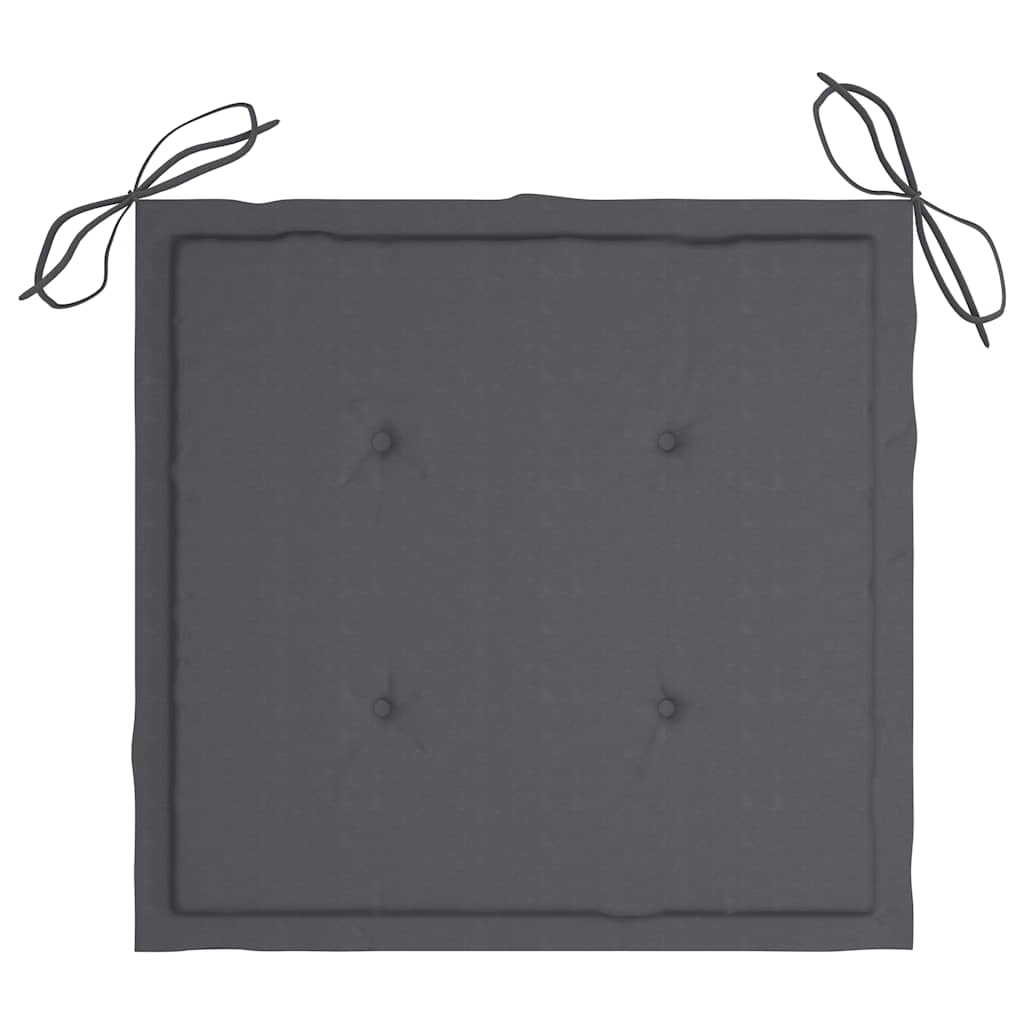 vidaXL Cadeiras de jardim c/ almofadões antracite 2 pcs teca maciça