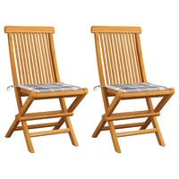 vidaXL Cadeiras de jardim c/ almofadões antracite 2 pcs teca maciça
