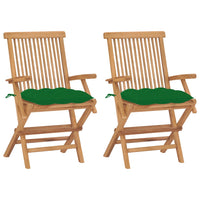 vidaXL Cadeiras de jardim c/ almofadões antracite 2 pcs teca maciça