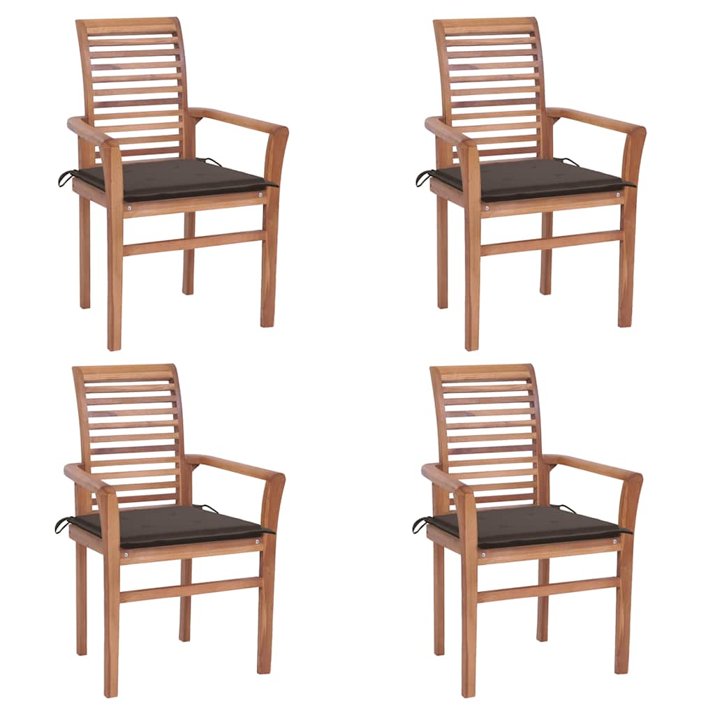 vidaXL Cadeiras de jantar c/ almofadões antracite 2 pcs teca maciça