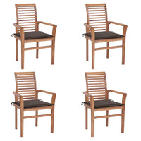 vidaXL Cadeiras de jantar c/ almofadões antracite 2 pcs teca maciça