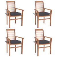 vidaXL Cadeiras de jantar c/ almofadões branco nata 2 pcs teca maciça