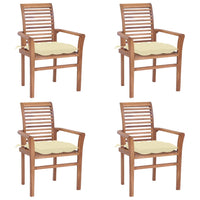 vidaXL Cadeiras de jantar c/ almofadões antracite 6 pcs teca maciça