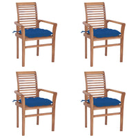 vidaXL Cadeiras de jantar c/ almofadões antracite 6 pcs teca maciça