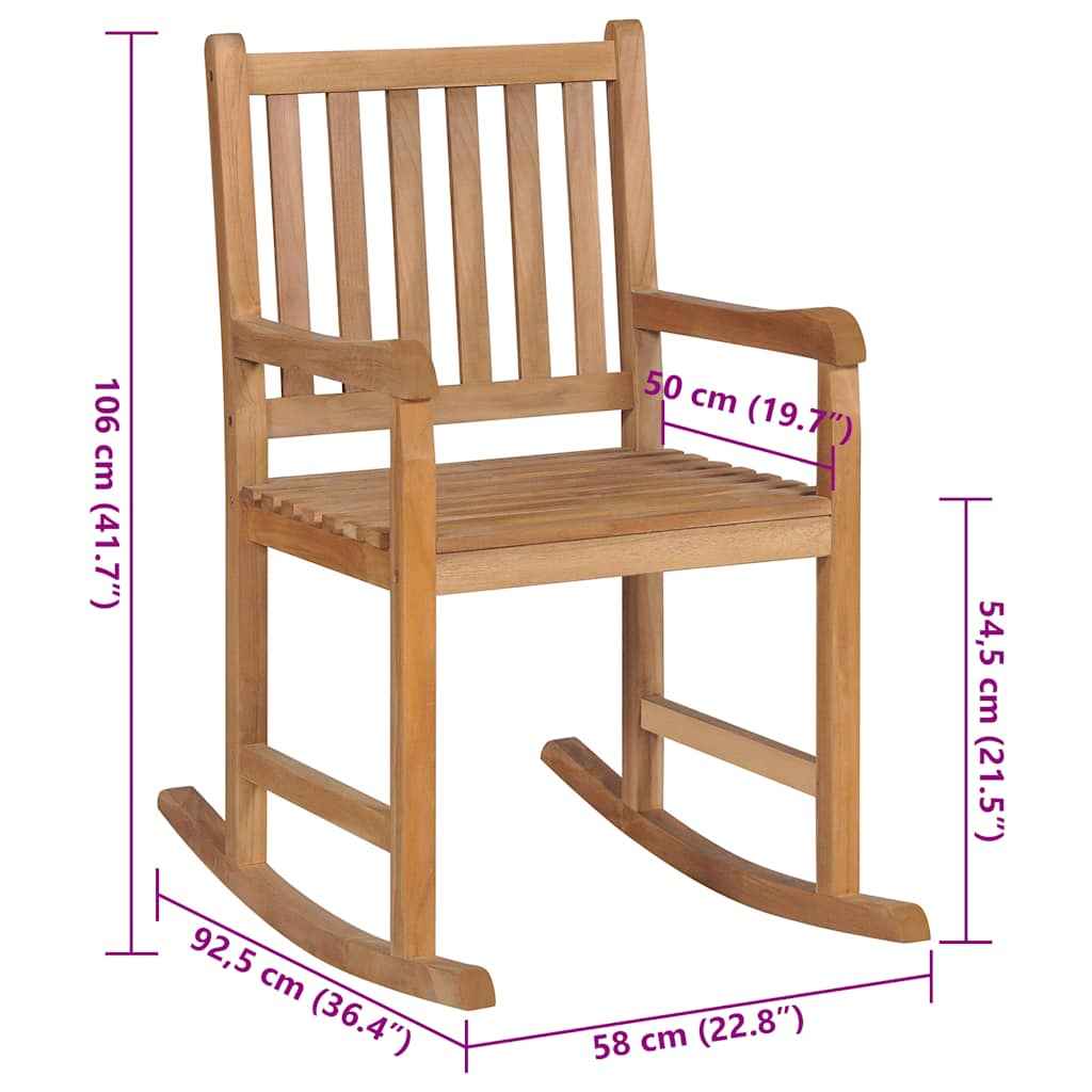 vidaXL Cadeira de baloiço com almofadão antracite teca maciça