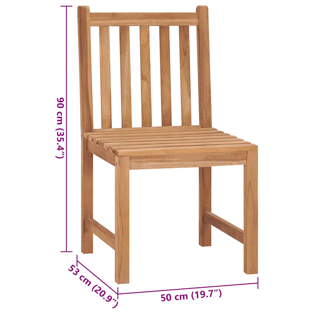vidaXL Cadeiras de jardim c/ almofadões 2 pcs teca maciça