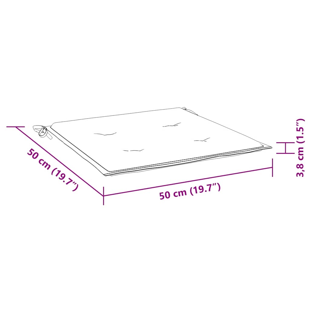 vidaXL Cadeiras de jardim c/ almofadões 2 pcs teca maciça