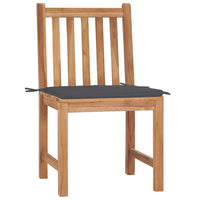 vidaXL Cadeiras de jardim c/ almofadões 2 pcs teca maciça