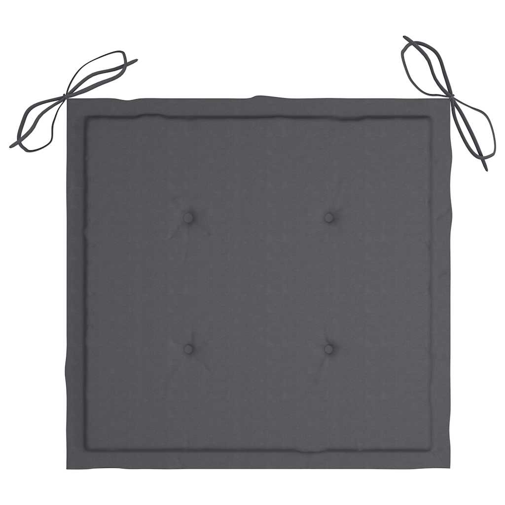 vidaXL Cadeiras de jardim c/ almofadões 2 pcs teca maciça