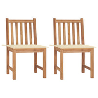 vidaXL Cadeiras de jardim c/ almofadões 2 pcs teca maciça